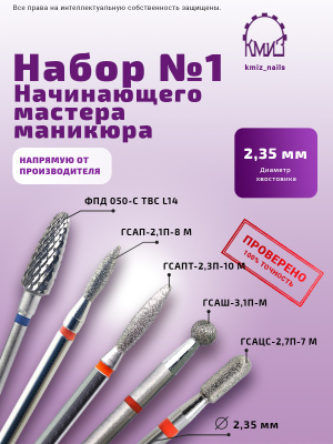 Набор начинающего мастера для аппаратного маникюра Набор №1